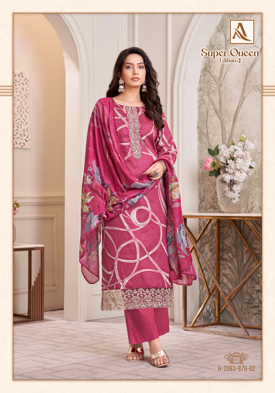 Super Queen Edition 2 Alok Zam Cotton Karachi Salwar Suits Manufacturer