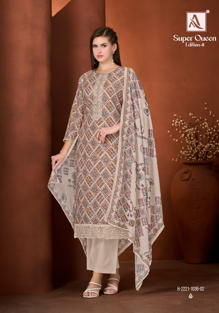 Super Queen Edition 8 Alok Reyon Karachi Salwar Suits Manufacturer Gujarat