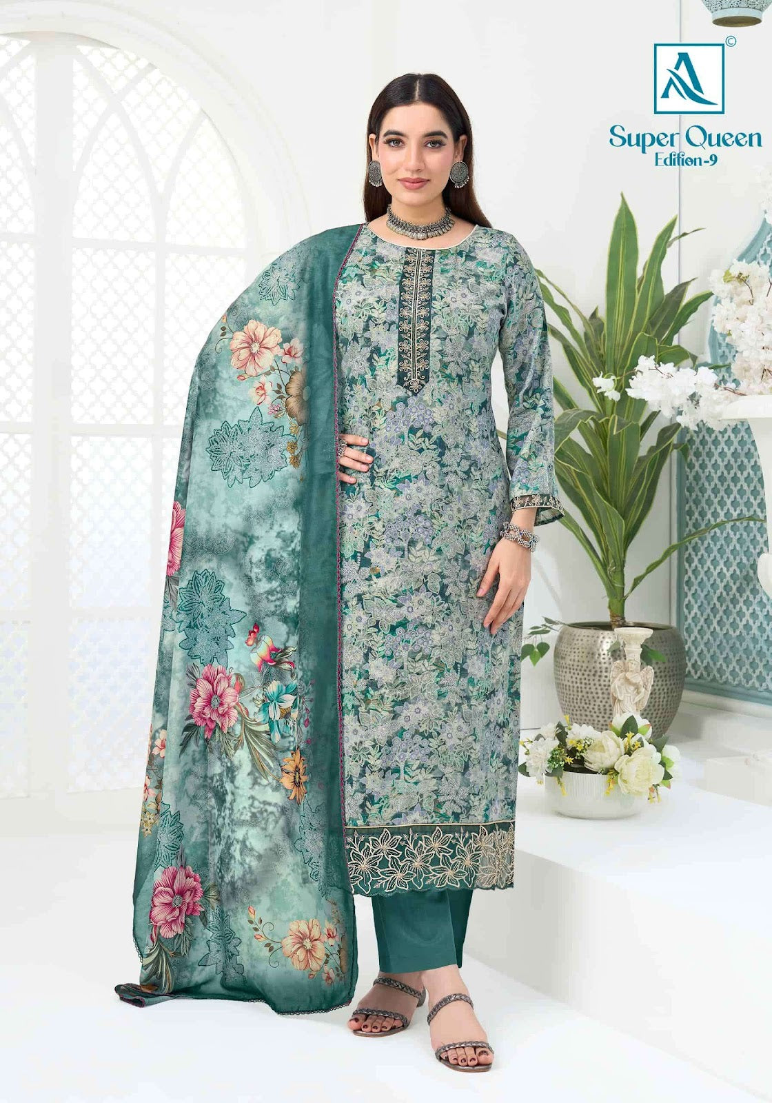 Super Queen Edition 9 Alok Reyon Karachi Salwar Suits Wholesaler India
