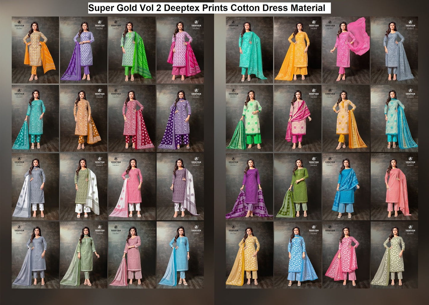 Super Gold Vol 2 Deeptex Prints Cotton Dress Material Wholesale Price