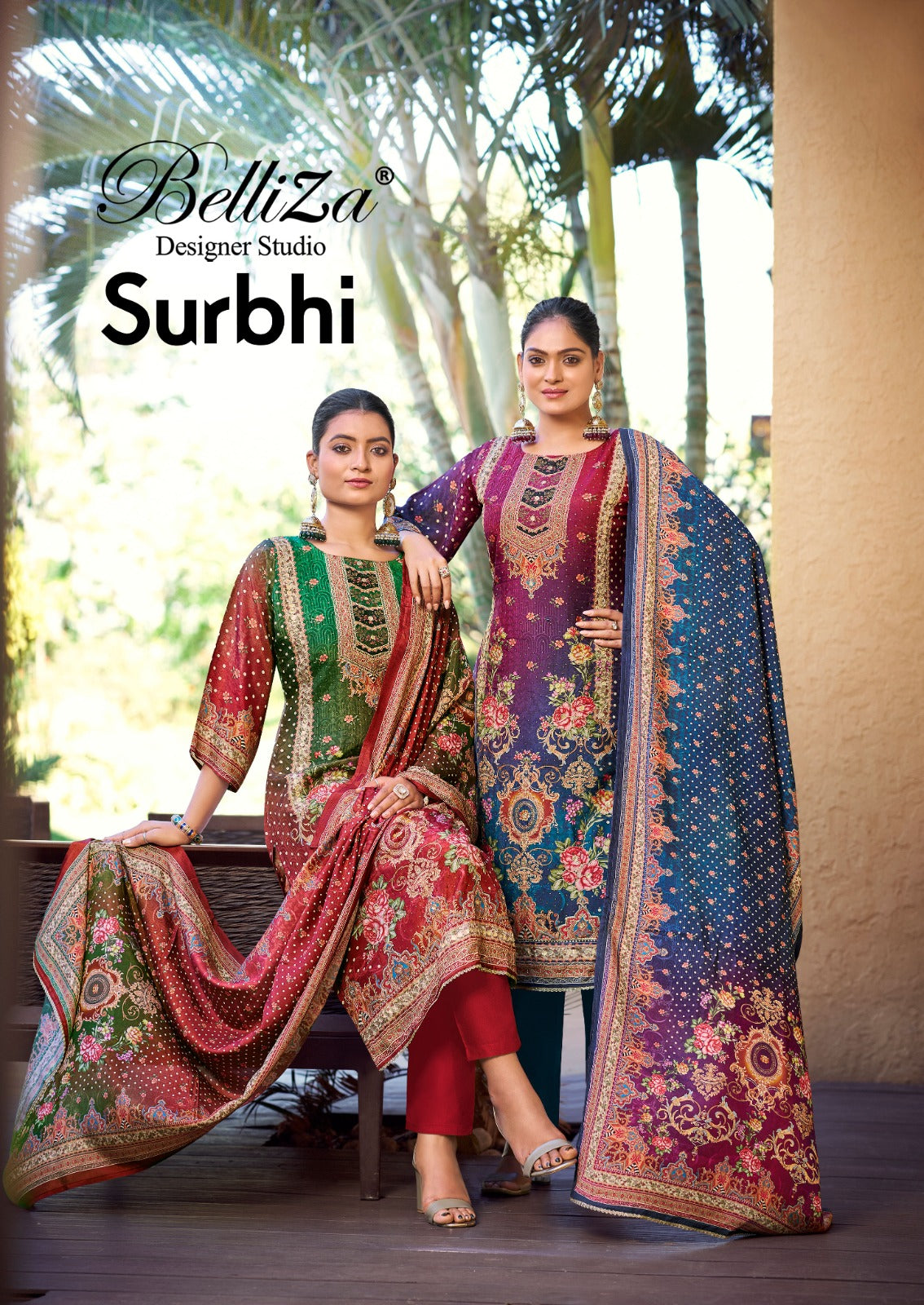 सुरभि बेलिज़ा डिज़ाइनर स्टूडियो विस्कोस मसलिन कराची सलवार सूट थोक विक्रेता अहमदाबाद