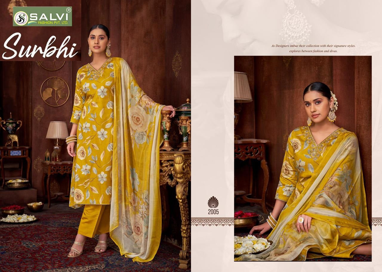 Surbhi Salvi Fashion Jam Silk Pant Style Suits Exporter Gujarat