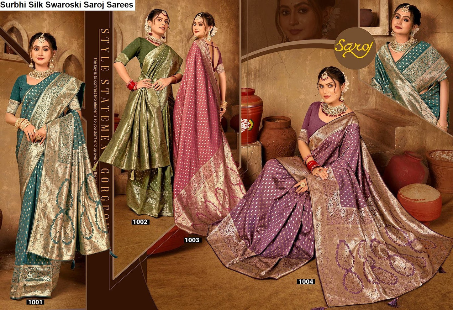 Surbhi Silk Swaroski Saroj Sarees Supplier India