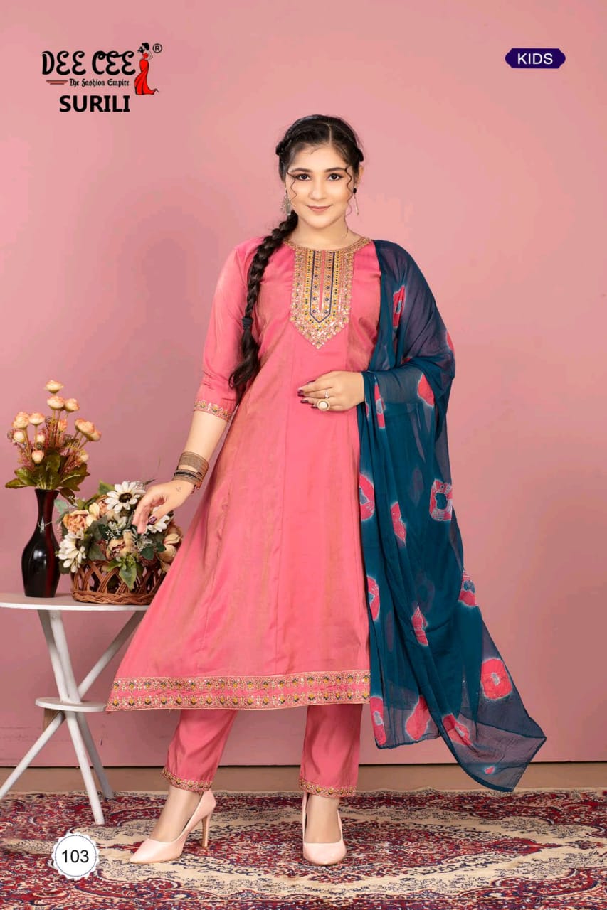 Surili Anarkali Deecee Girls Readymade Pant Suits Wholesale Price