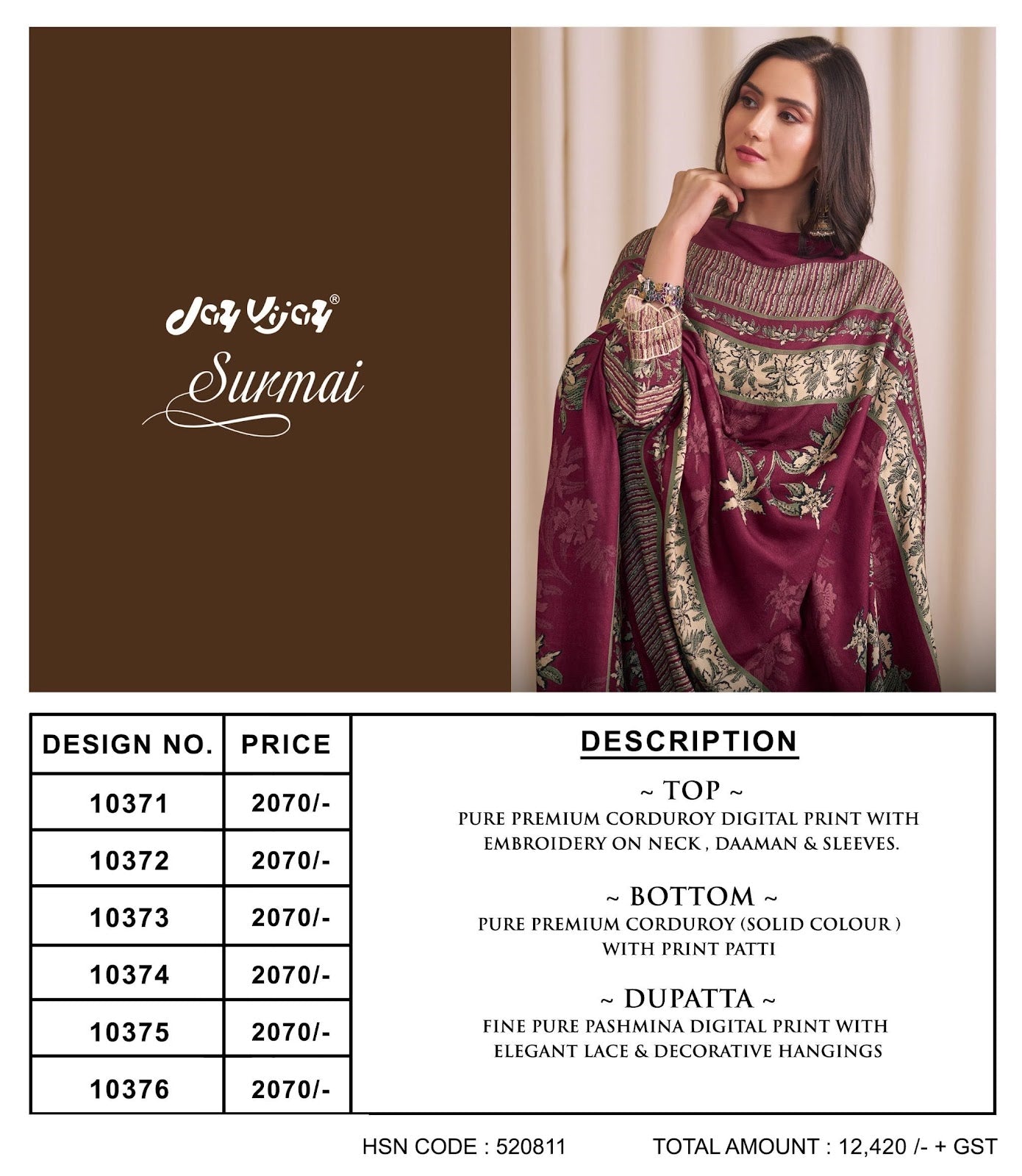Surmai Jay Vijay Pant Style Suits Supplier
