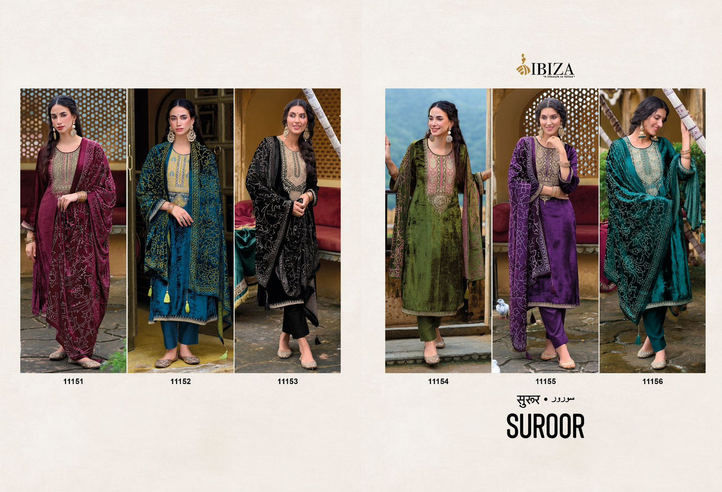 Suroor Ibiza Viscose Velvet Suits Wholesaler Ahmedabad