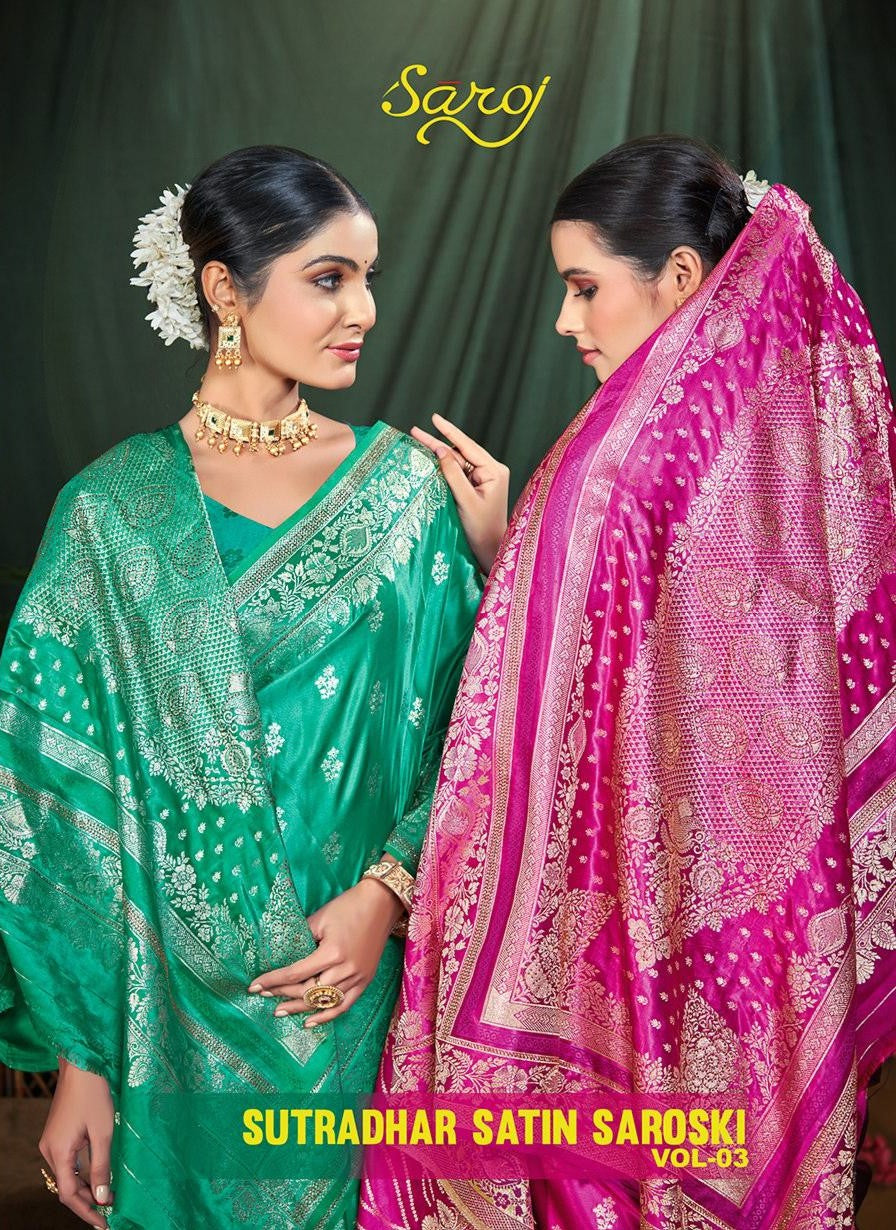 Sutradhar Satin Saroski Vol 3 Saroj Sarees Supplier Ahmedabad