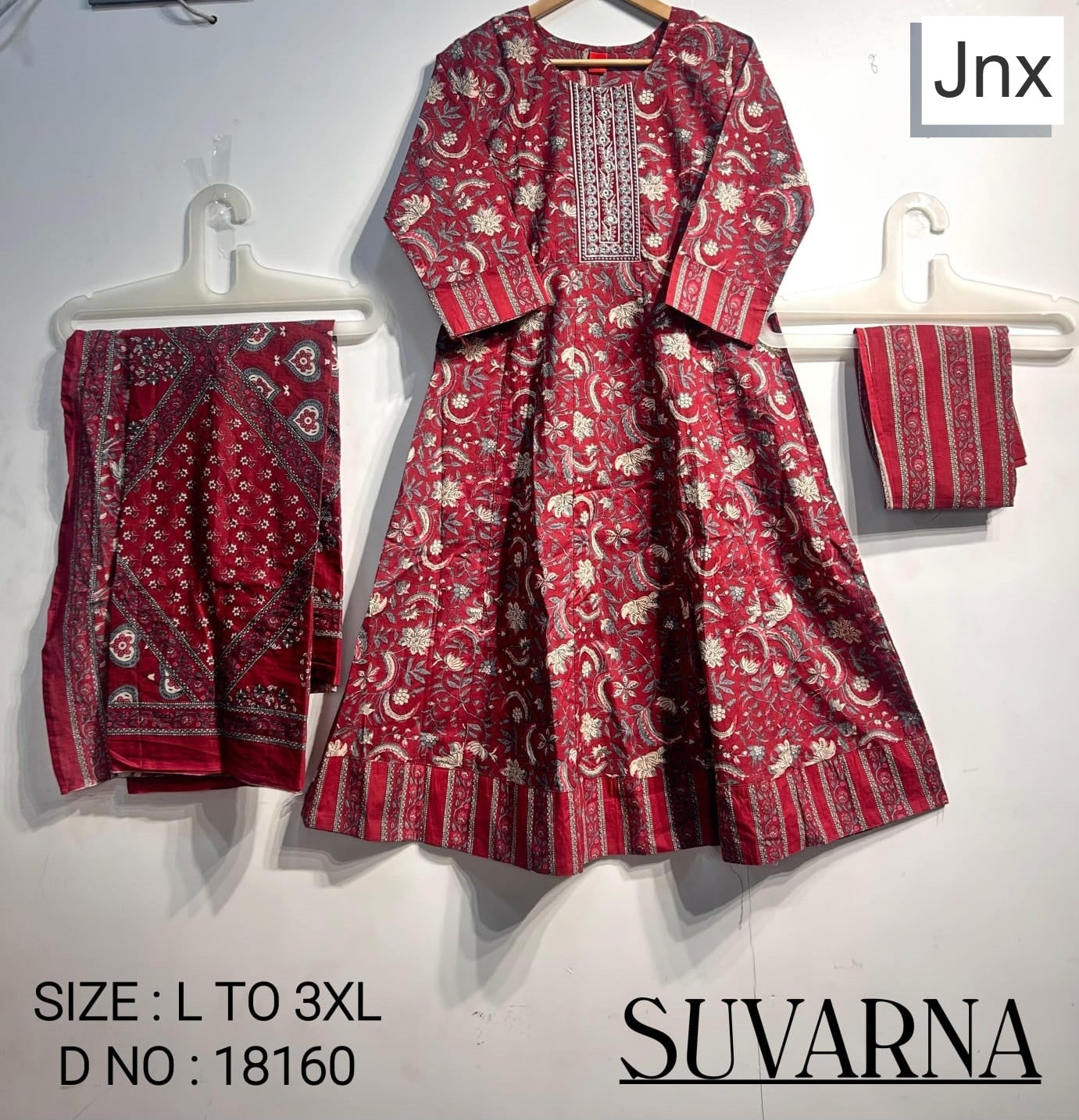 Suvarna Jnx Cambric Cotton Readymade Anarkali Suits Manufacturer Ahmedabad
