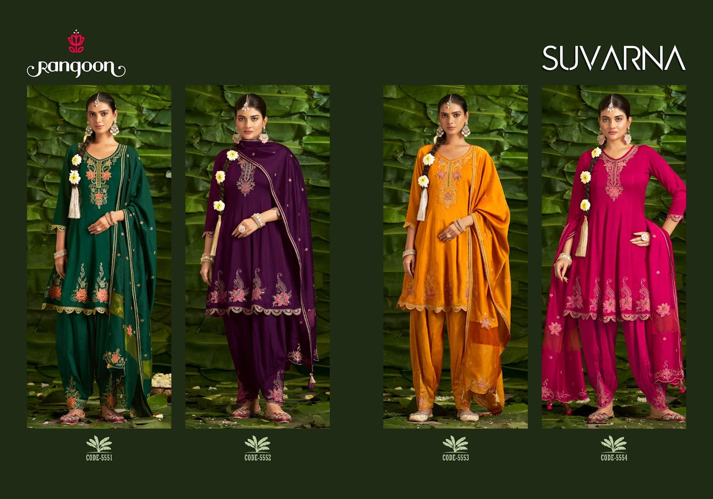 Suvarna Rangoon Silk Afghani Readymade Suit Wholesale Rate
