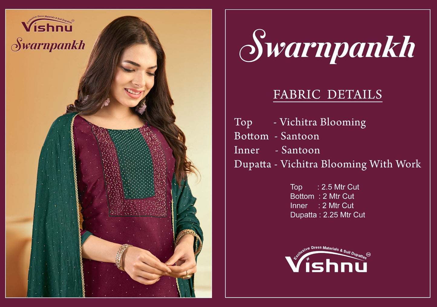 Swarnpankh Vishnu Impex Vichitra Pant Style Suits Wholesale Price