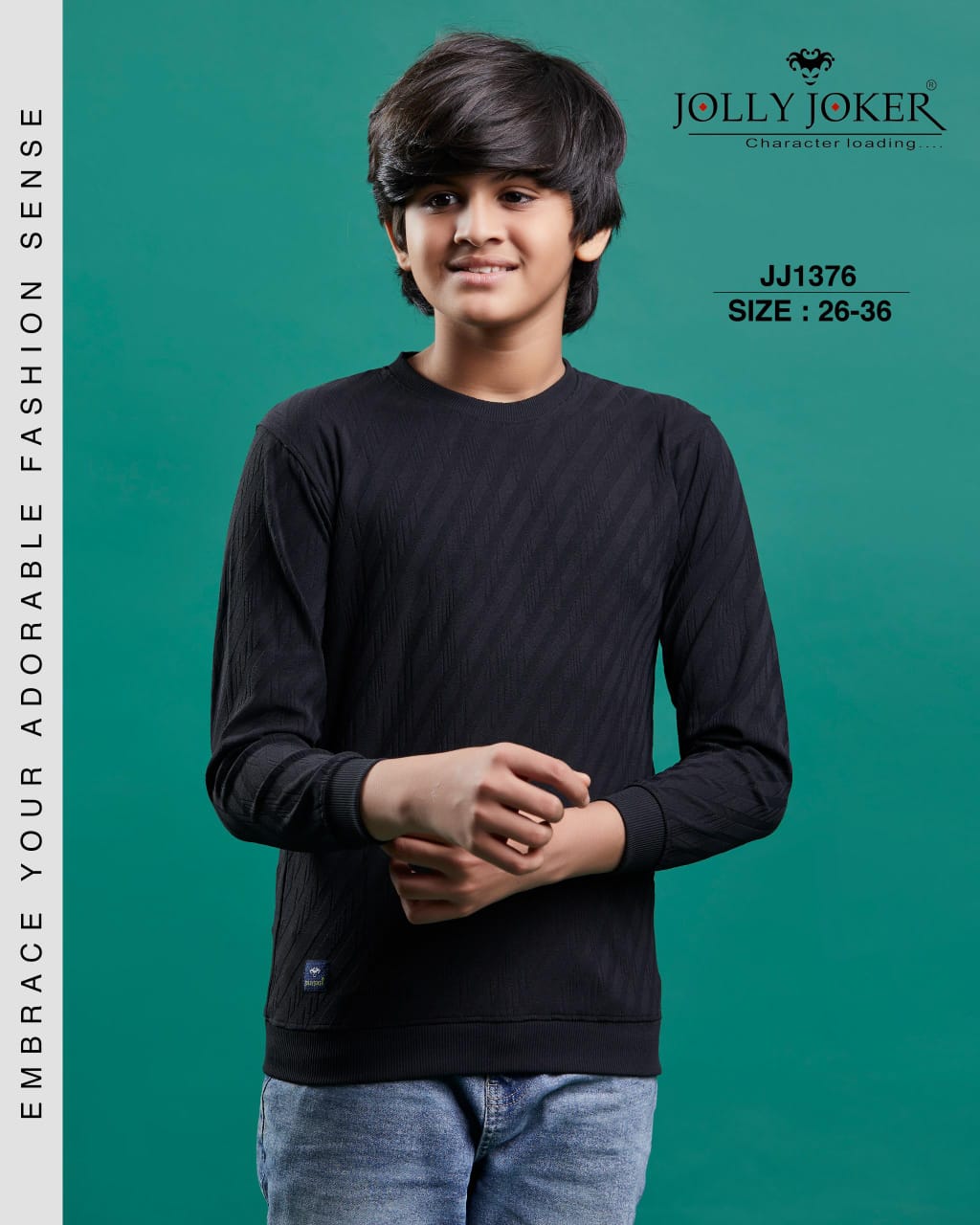 Sweatshirt Jj 1376 Jolly Joker Jacquard Boys Tshirt Exporter India