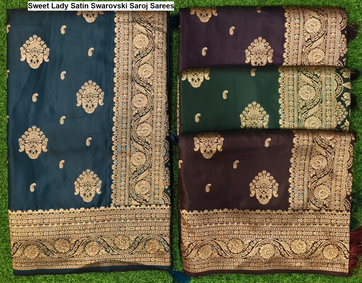 Sweet Lady Satin Swarovski Saroj Sarees Wholesale Rate
