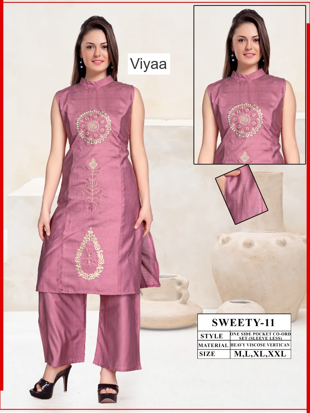 Sweety Viyaa Vertican Kurti Plazzo Set Exporter