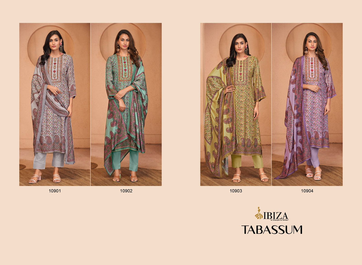 Tabassum Ibiza Bemberg Muslin Karachi Salwar Suits Supplier Gujarat