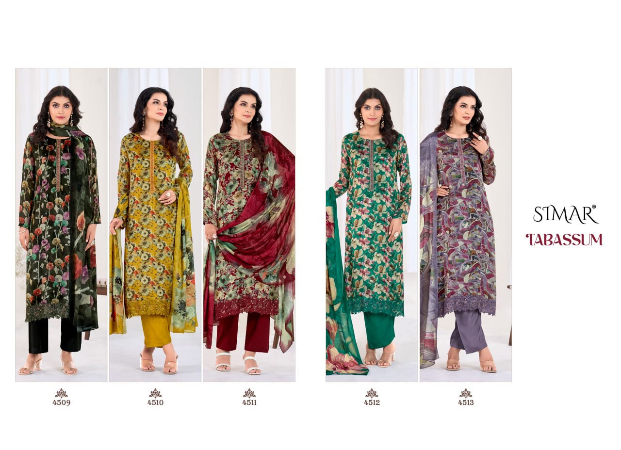 Tabassum Simar Viscose Chinon Pant Style Suits Wholesale Rate