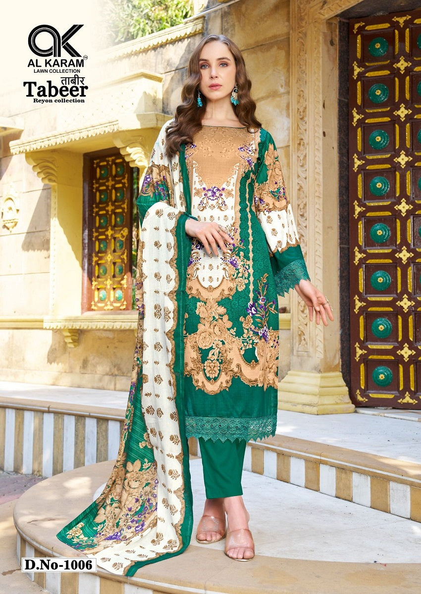 Tabeer Al Karam Viscose Rayon Karachi Salwar Suits Wholesale Rate