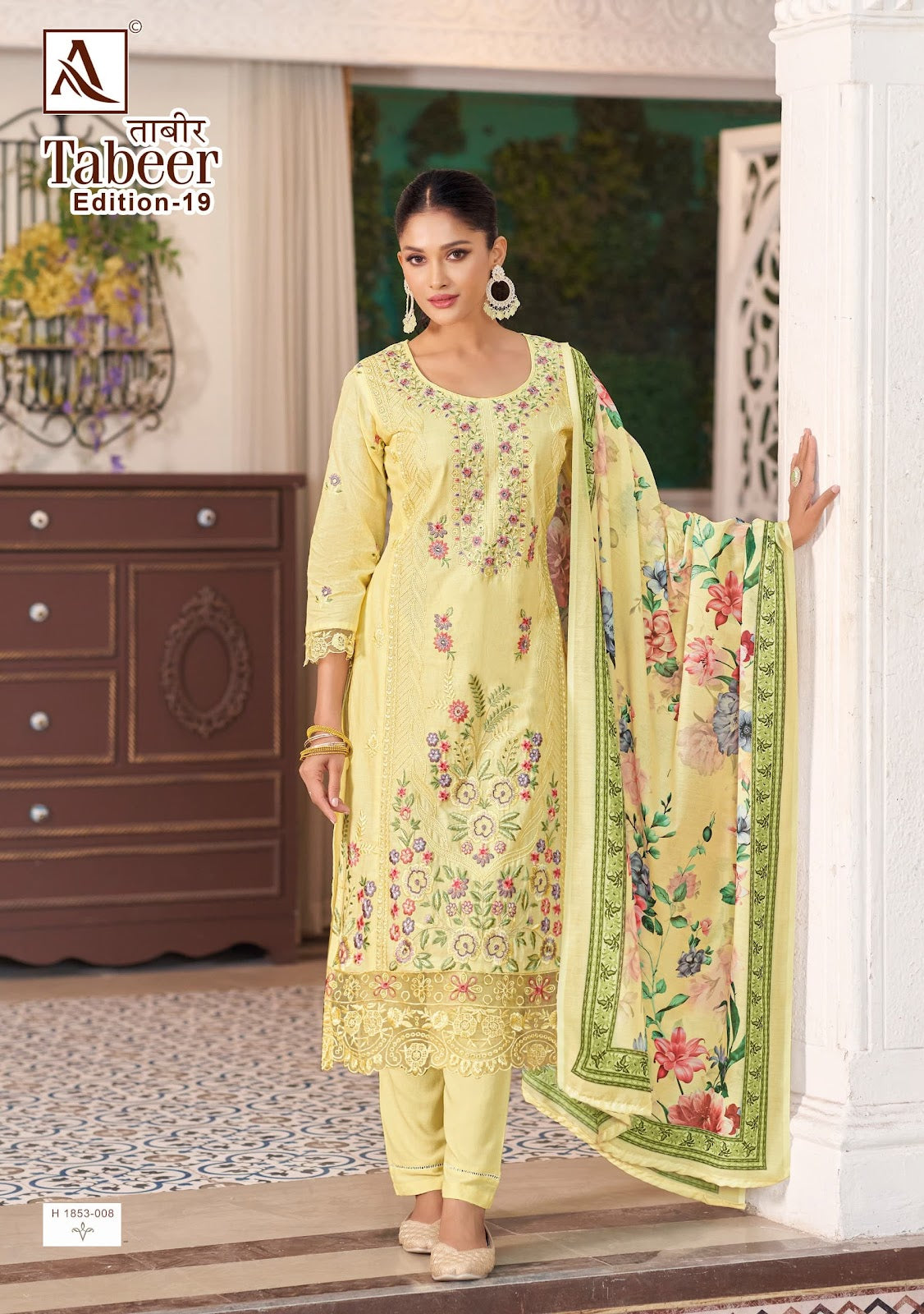 Tabeer Edition 19 Alok Cambric Lawn Karachi Salwar Suits Exporter Ahmedabad