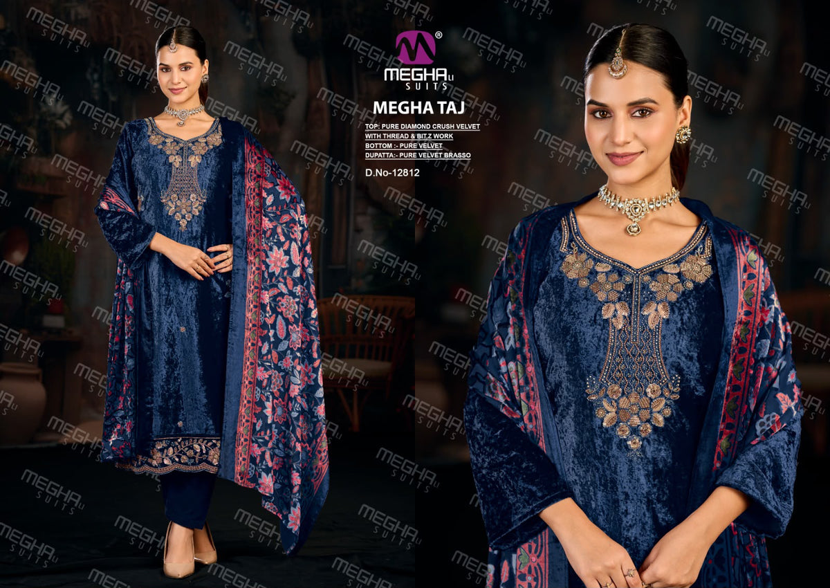 Taj Megha Viscose Velvet Suits Wholesale Price