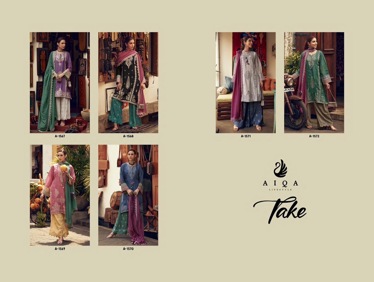 Take Aiqa Plazzo Style Suits Manufacturer Ahmedabad