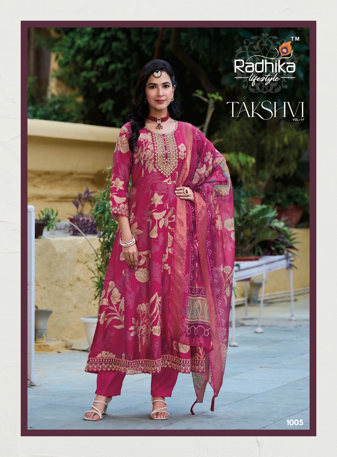 Takshvi Vol 1 Radhika Lifestyle Vertican Readymade Anarkali Suits Manufacturer Gujarat