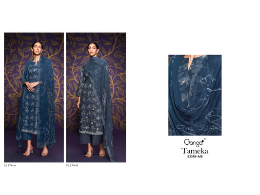 Tameka-2379 Ganga Premium Cotton Plazzo Style Suits