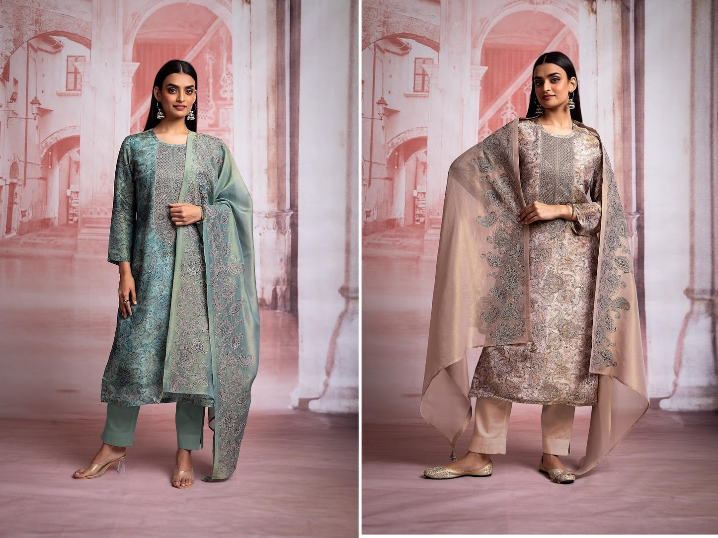 Tanak Naariti Tissue Pant Style Suits Manufacturer India