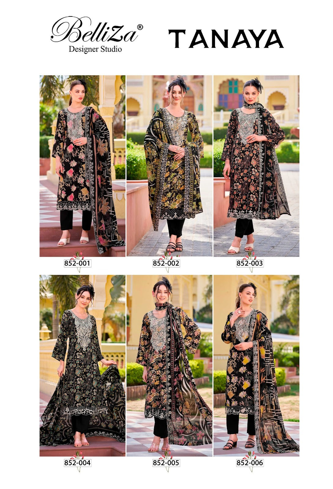Tanaya Belliza Designer Studio Pure Viscose Karachi Salwar Suits Exporter Gujarat