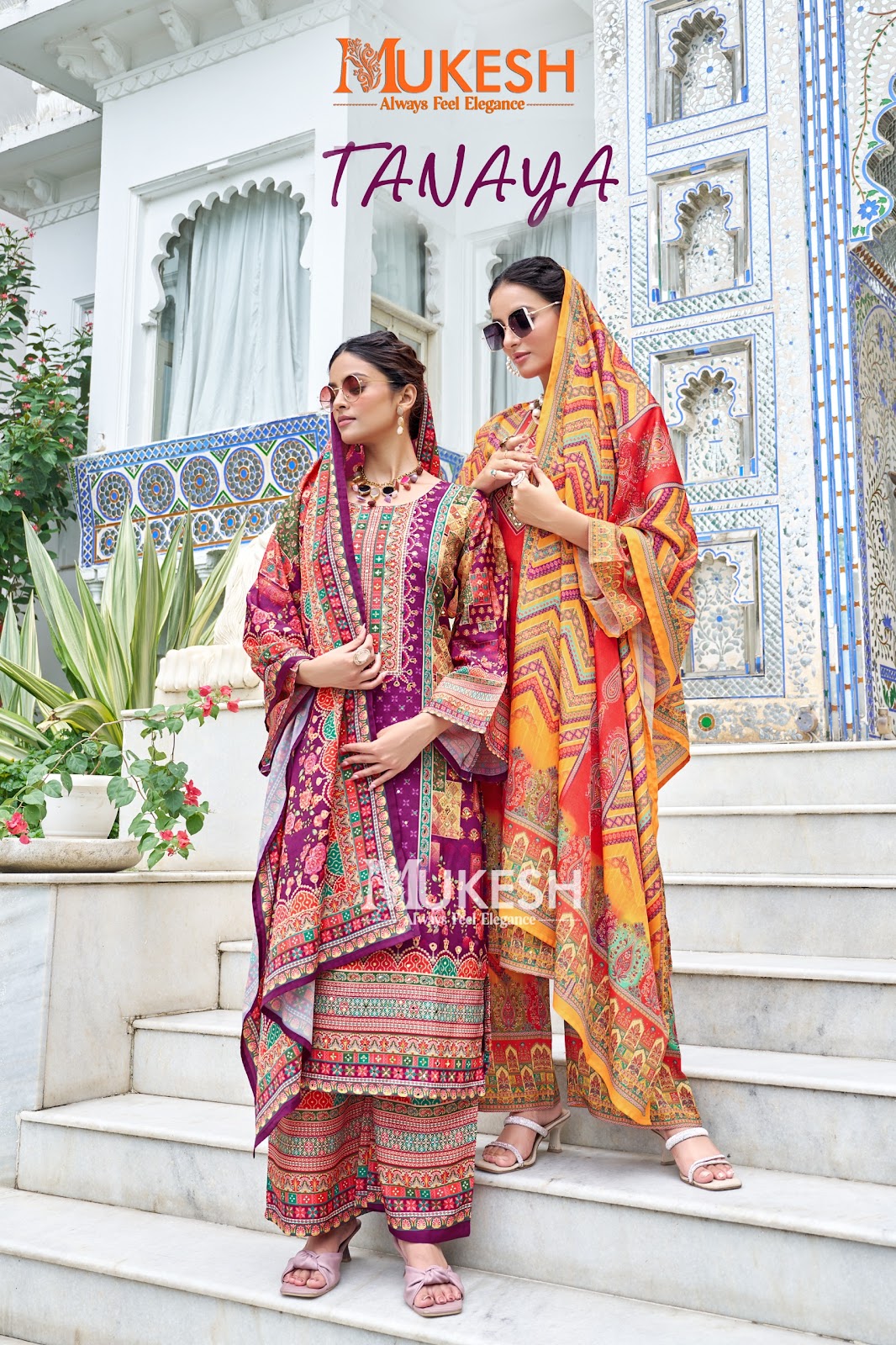 Tanaya Mukesh Banwery Crape Silk Readymade Plazzo Style Suits Exporter