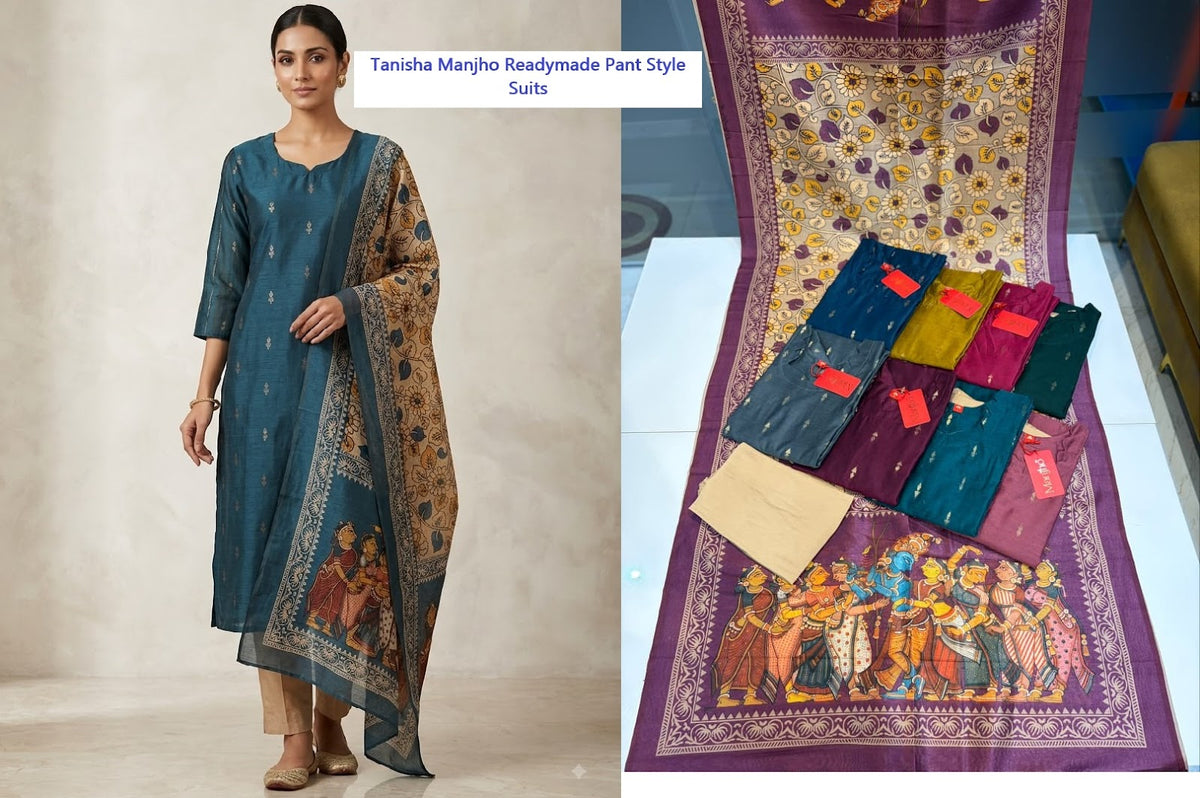 Tanisha Manjho Silk Readymade Pant Style Suits Supplier