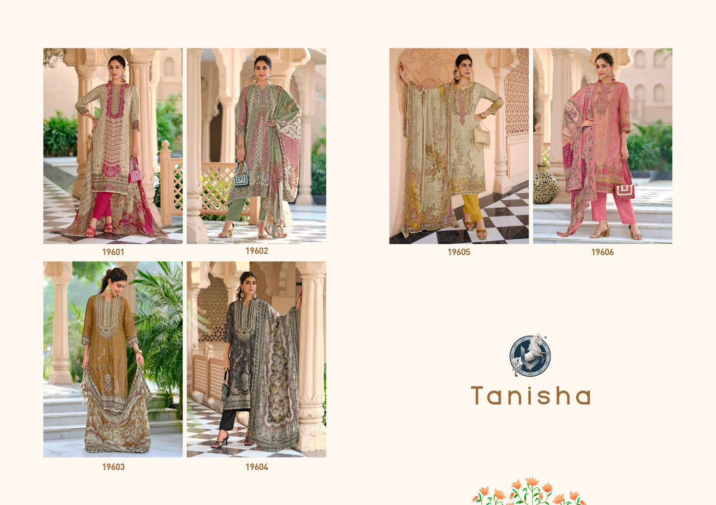 Tanisha Vivek Tissue Pant Style Suits Manufacturer India