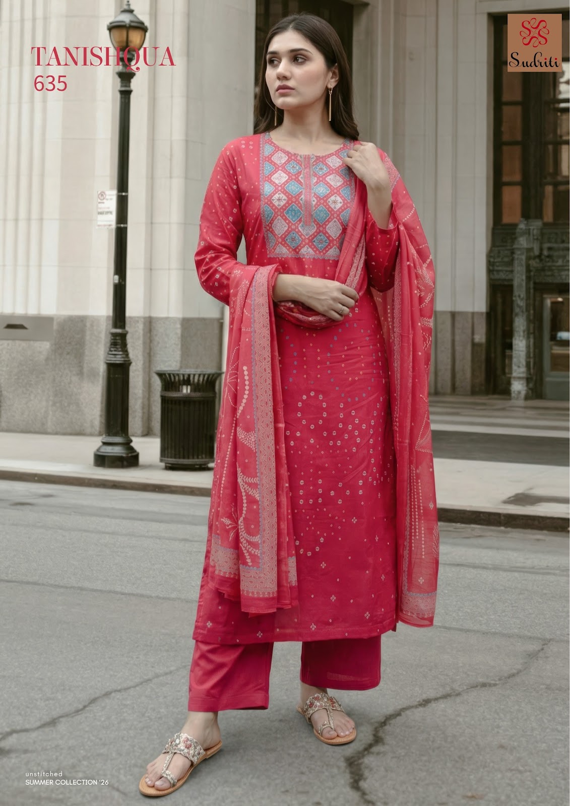 Tanishqua Sudriti Sahiba Cotton Lawn Pant Style Suits Wholesaler India