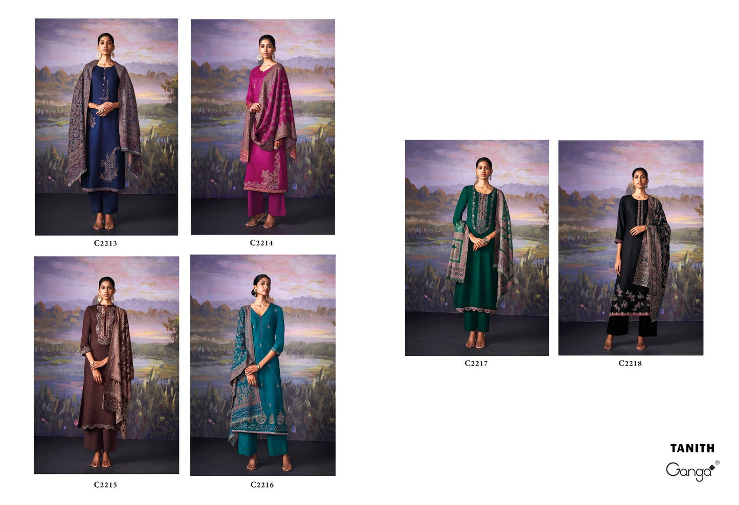 Tanith Ganga Cotton Silk Pant Style Suits Supplier Gujarat