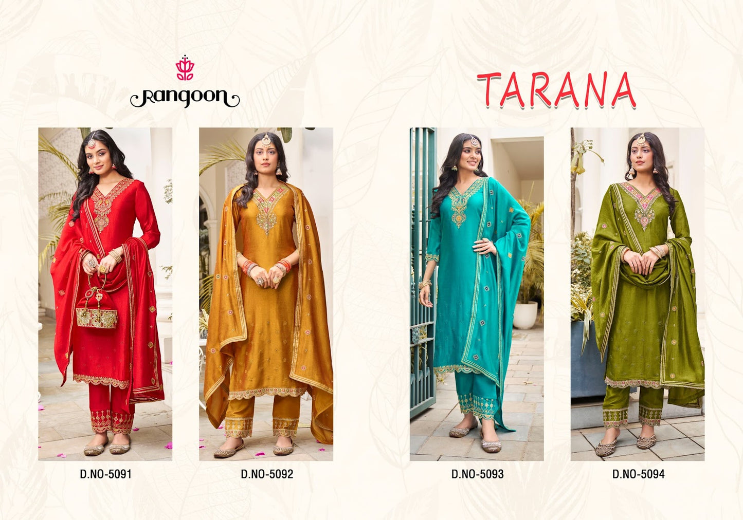 Tarana Rangoon Silk Readymade Pant Style Suits Exporter Gujarat