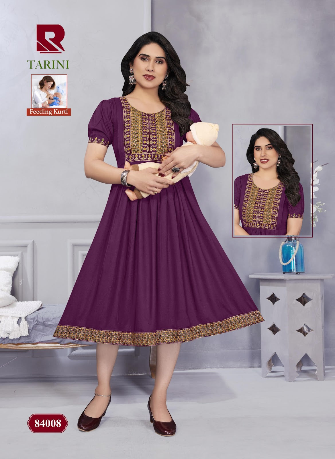 Tarini Raashi Rayon Feeding Kurtis Exporter Gujarat