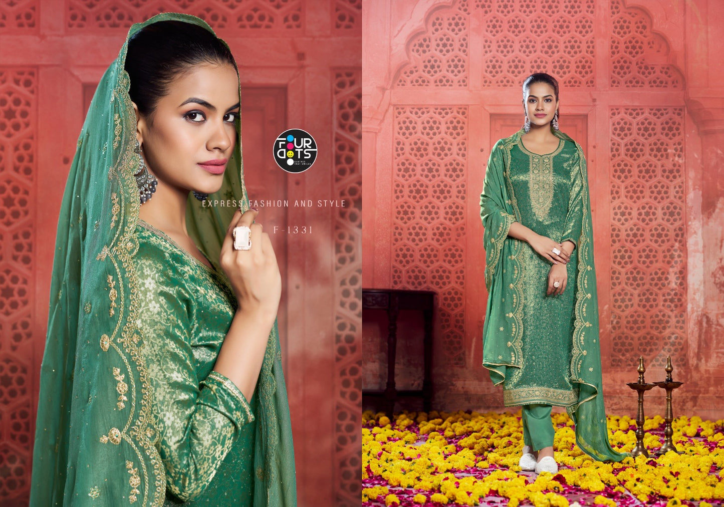 Tarla Four Dots Jacquard Silk Pant Style Suits Manufacturer