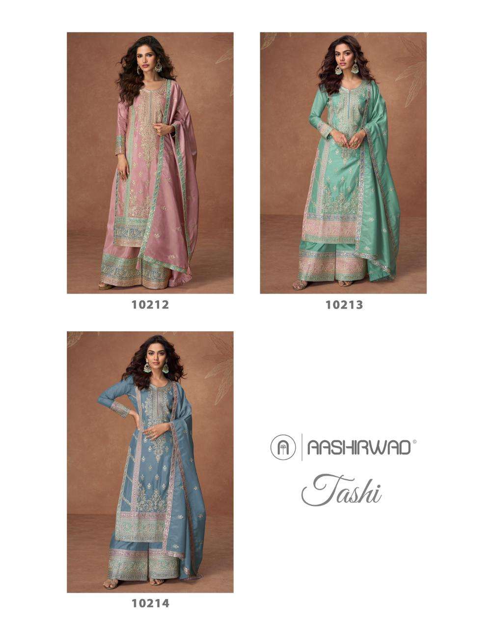 Tashi Aashirwad Creation Organza Readymade Plazzo Style Suits Wholesale