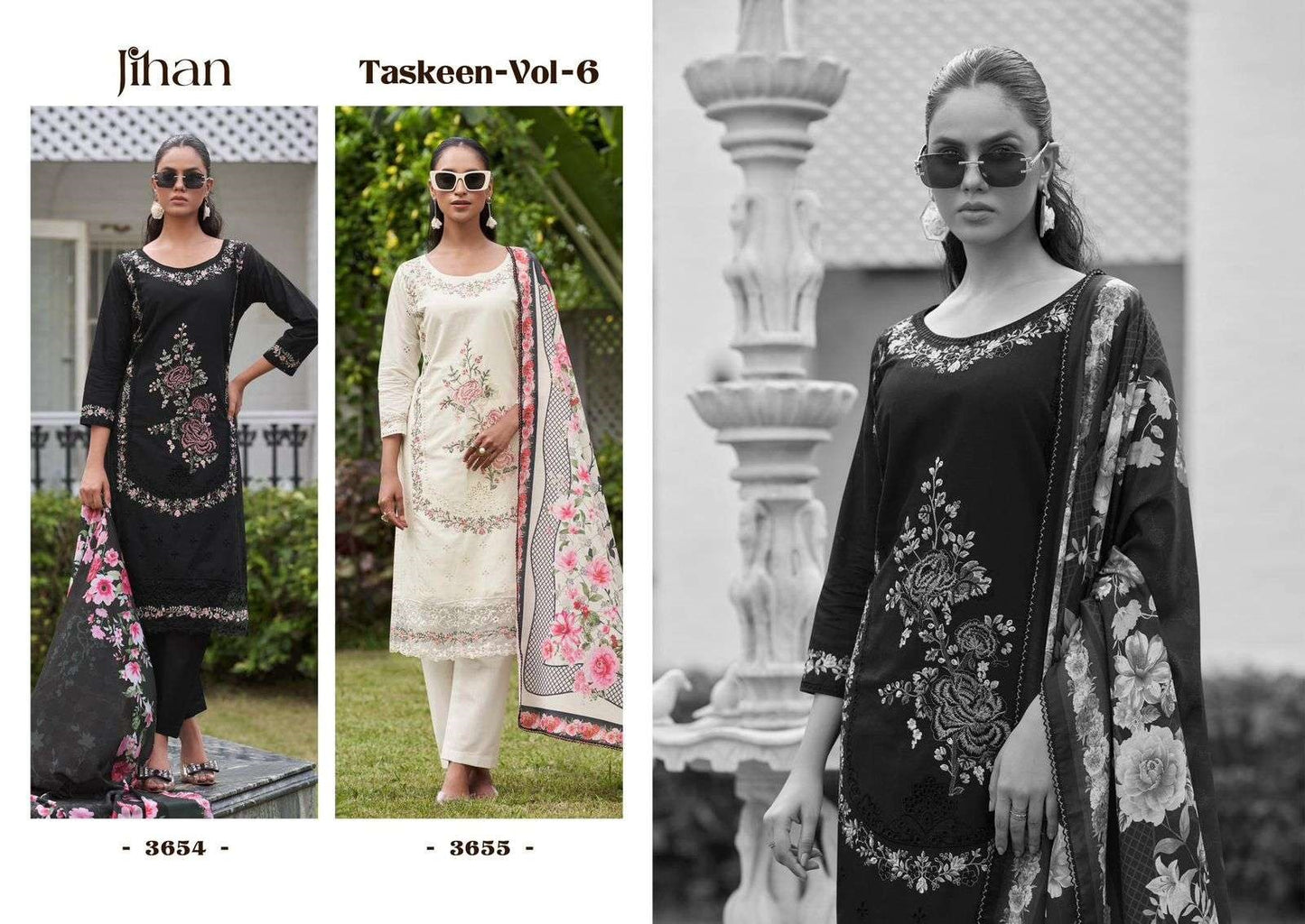 Taskeen Vol 6 Jihan Cotton Karachi Salwar Suits Wholesaler Gujarat