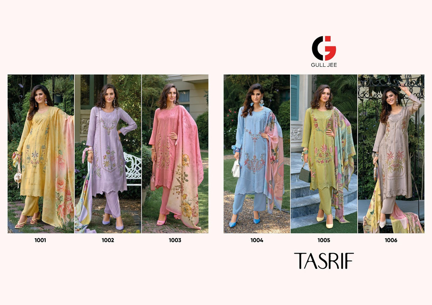 Tasrif Gull Jee Muslin Silk Karachi Salwar Suits Manufacturer India