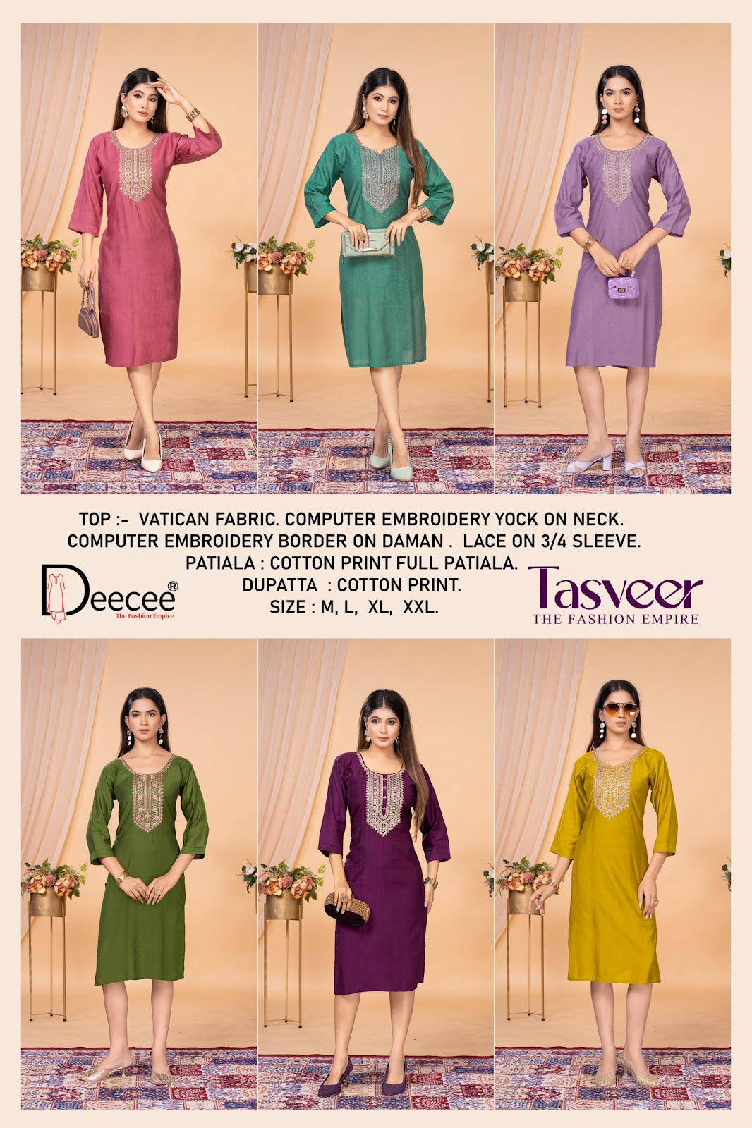 Tasveer Deecee Vatican Knee Length Kurtis Supplier Gujarat