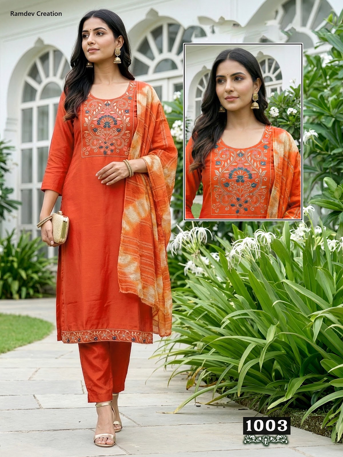 Tasvi Vol 1 Ramdev Creation Roman Readymade Pant Style Suits Manufacturer India