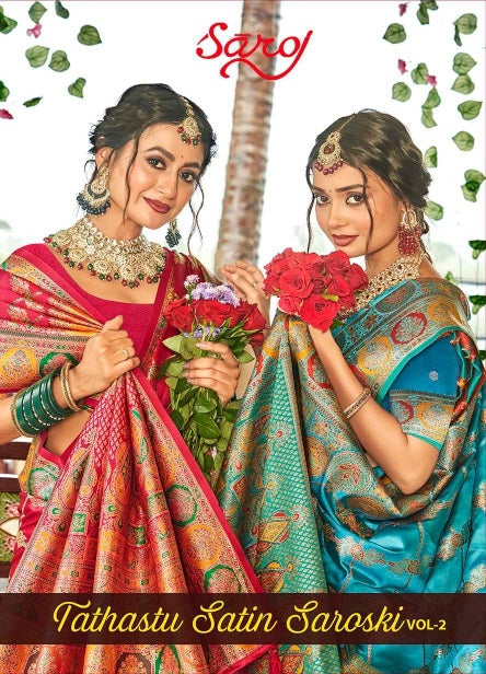 Tathastu Satin Silk Vol 2 Saroj Sarees Exporter Ahmedabad