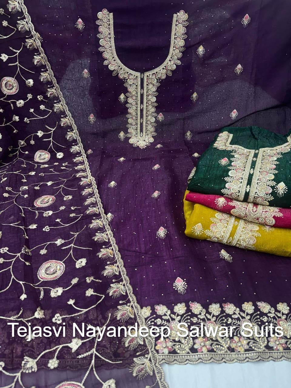 Tejasvi Nayandeep Silk Salwar Suits Manufacturer