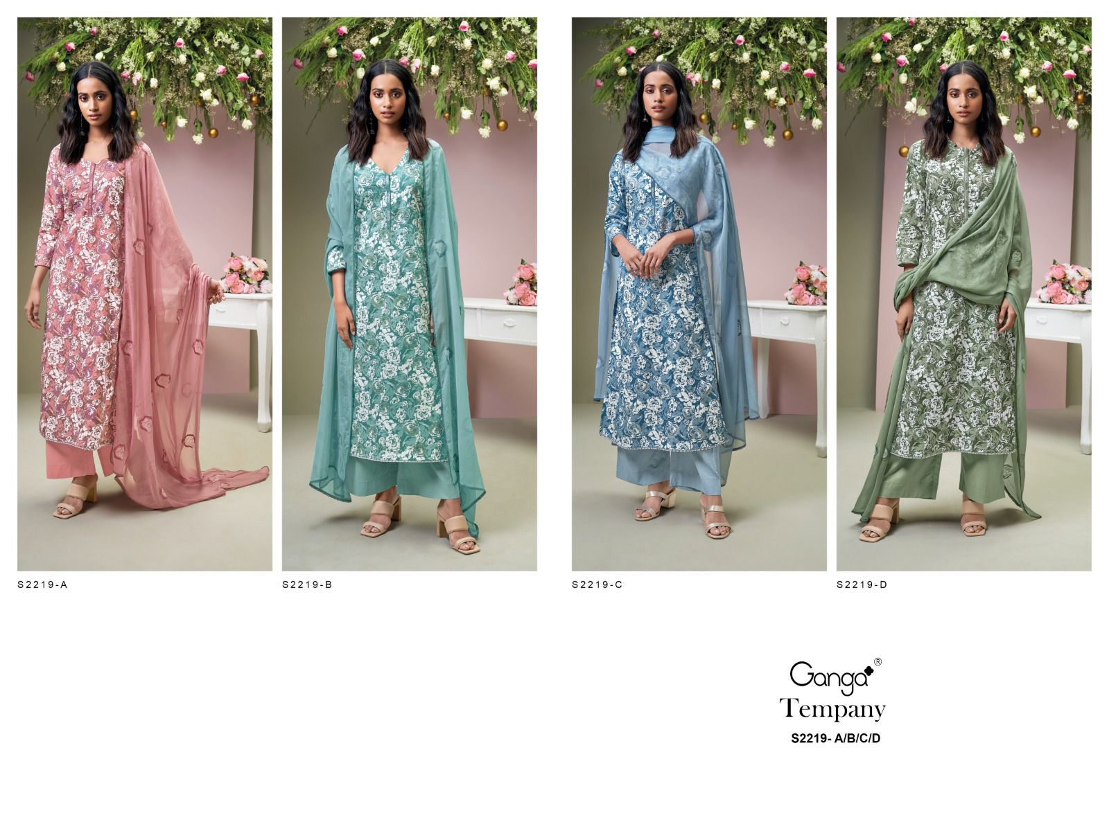 Tempany 2219 Ganga Cotton Plazzo Style Suits