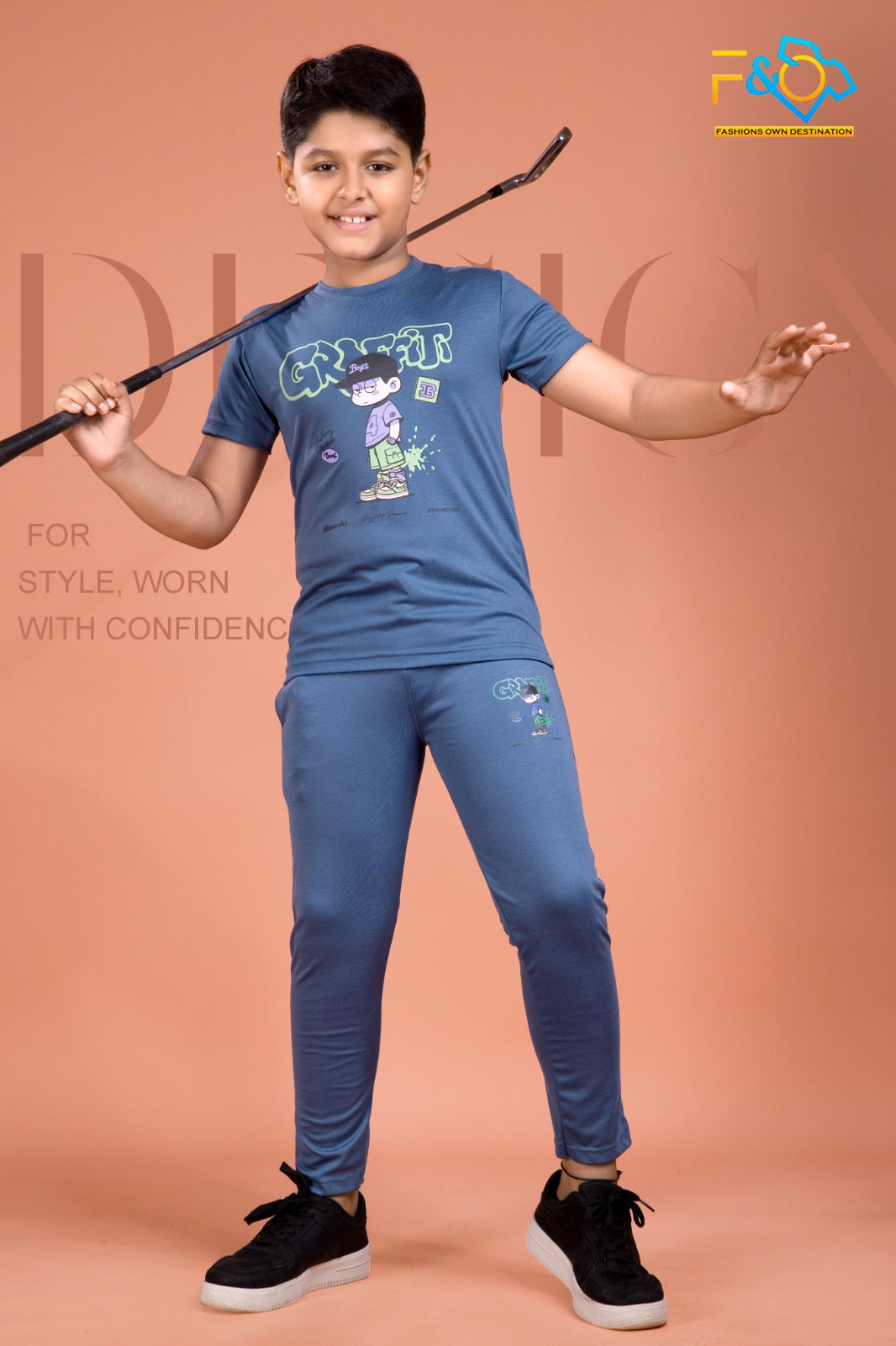 Tencil 3110 F&O Lycra Boys Night Suits Wholesaler