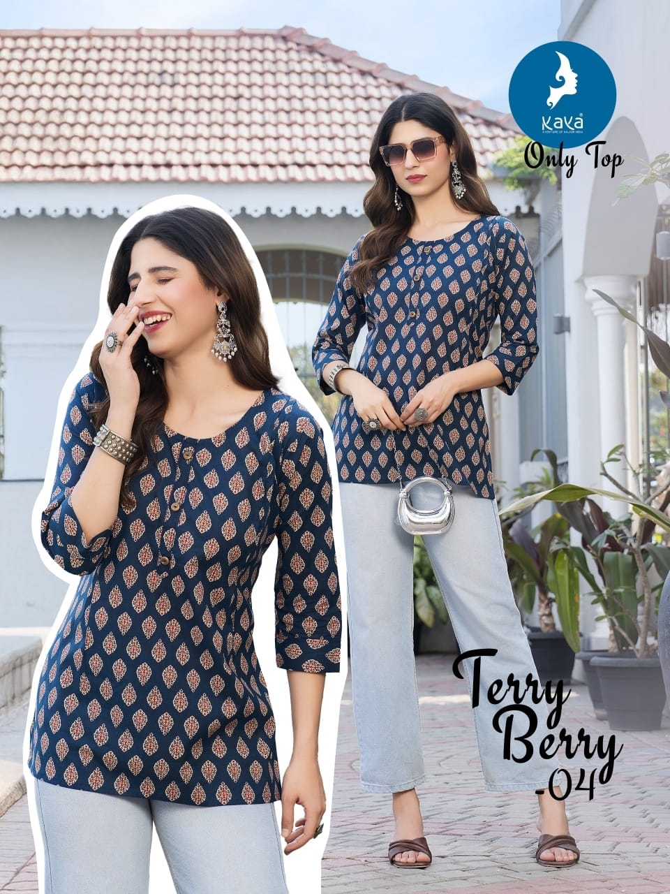 Terry Berry Kaya Cambric Cotton Fancy Tops Wholesaler