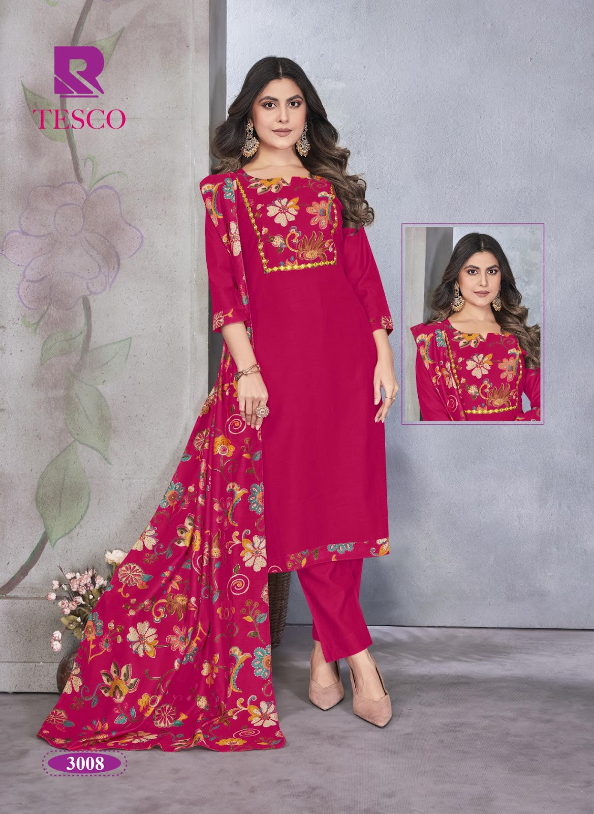 Tesco Raashi Vertical Readymade Pant Style Suits Exporter Ahmedabad
