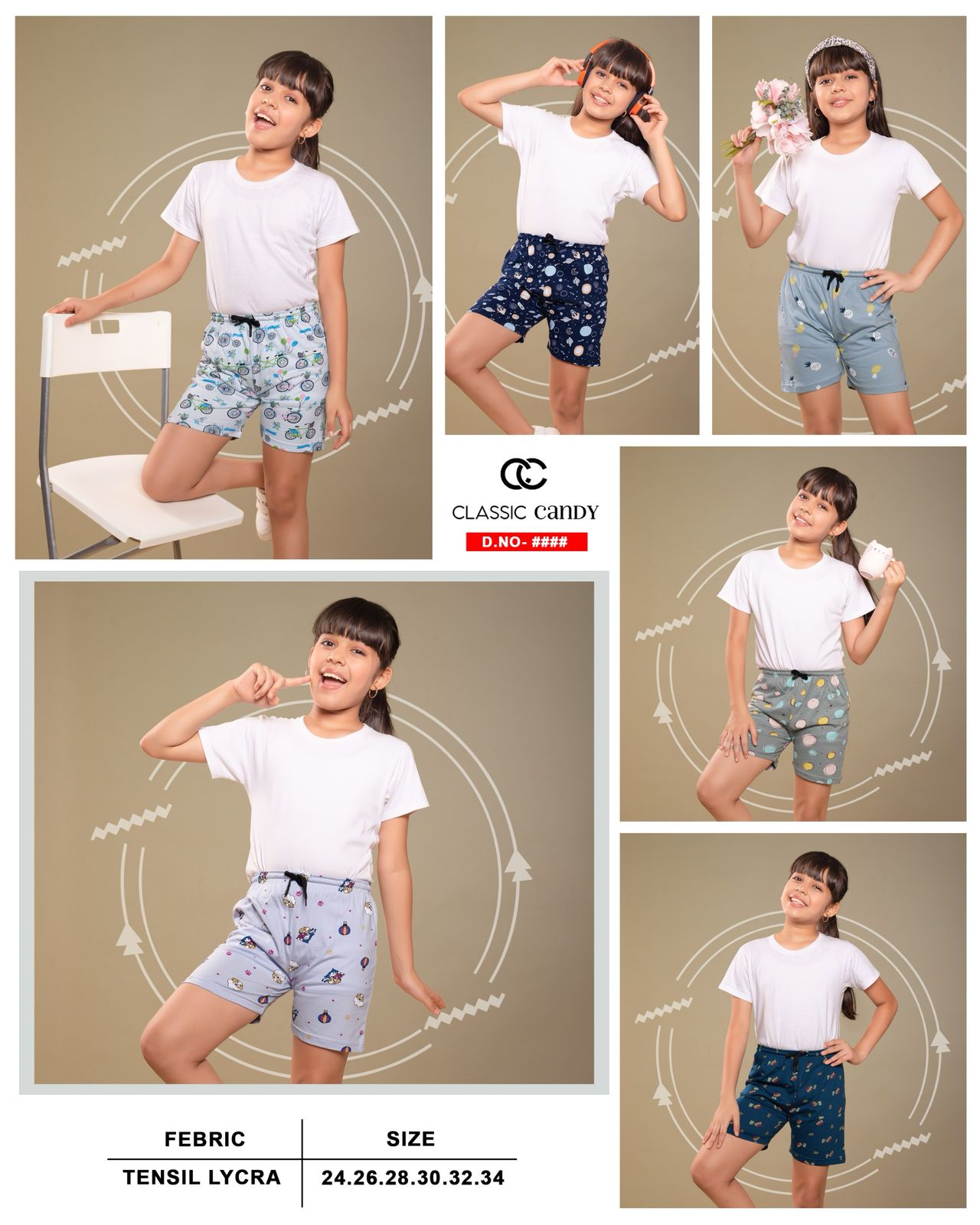 Th195 Classic Candy Hosiery Girls Shorts Exporter Ahmedabad