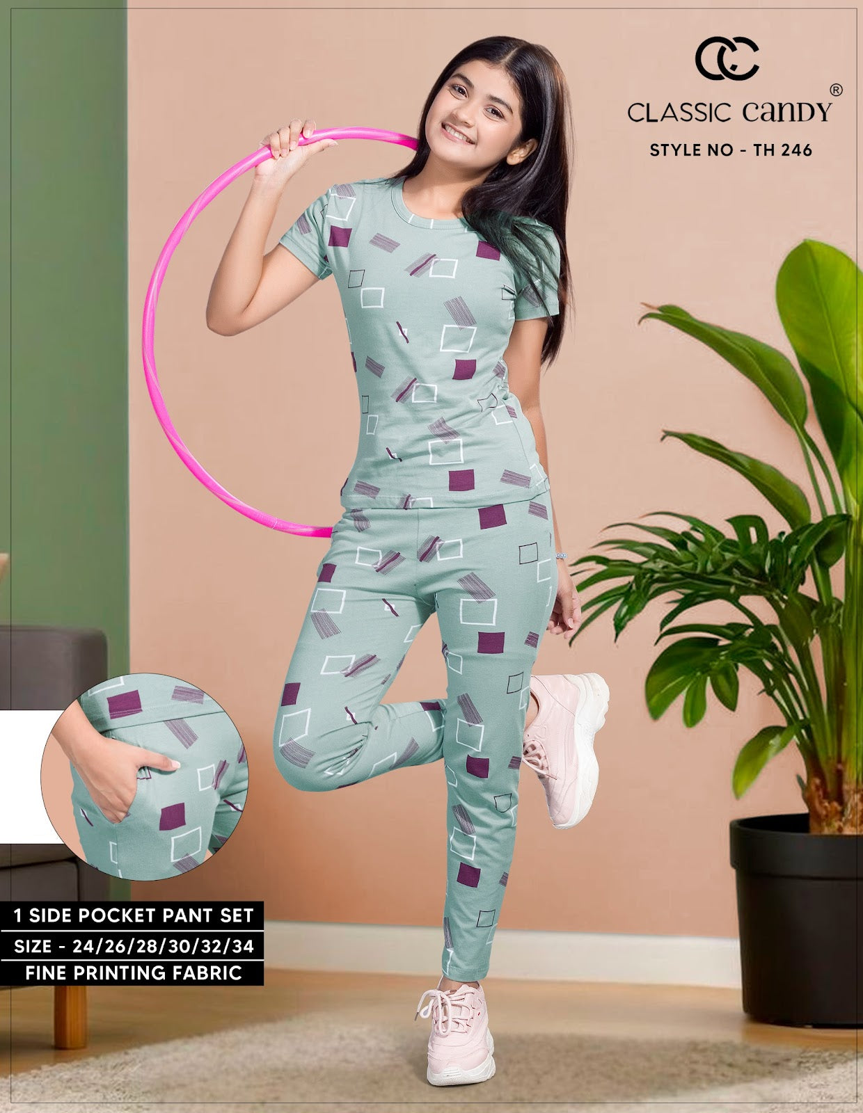 Th246 Classic Candy Girls Pant Set Supplier Gujarat