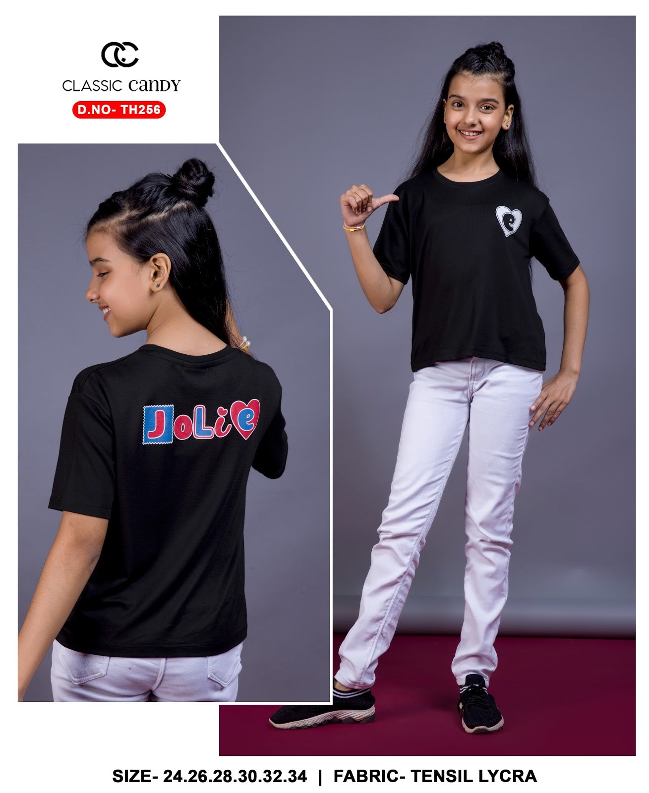 Th256 Classic Candy Tencil Lycra Girls Top Exporter