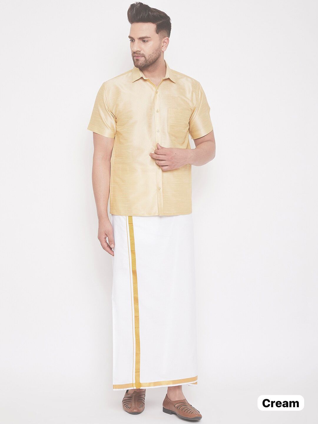 Thalaivaa Bluehills Premium Silk Mens Dhoti Shirts Wholesaler